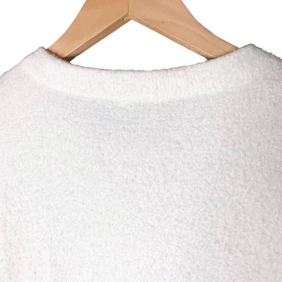 Large Winter White Knix Cozzzy Crew Top Pullover Fuzzy Shirt Lounge Plush - Picture 9 of 14